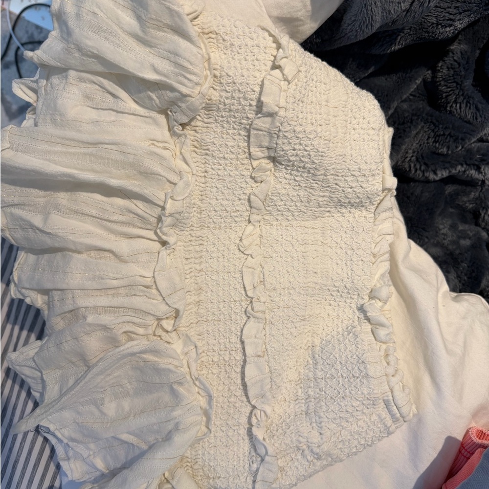 White Ruffled Mini Skirt - Picture 3 of 4
